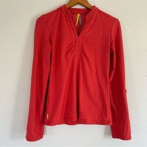 Lole Orange Red Long Sleeve Athletic Top Activewear Comfy Casual Size Small